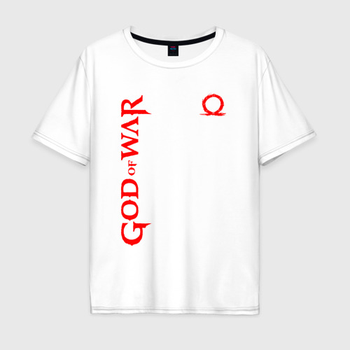 Мужская футболка хлопок Oversize God of war logo red, цвет белый