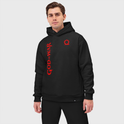 Мужской костюм oversize хлопок God of war logo red - фото 2