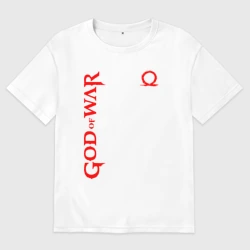 Женская футболка хлопок Oversize God of war logo red