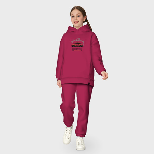 Детский костюм хлопок Oversize Porsche Lucky Bastardz, цвет маджента - фото 5