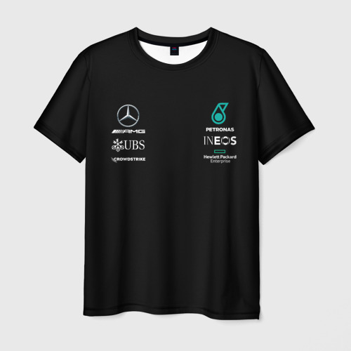 Мужская футболка с принтом Mercedes F1, вид спереди №1