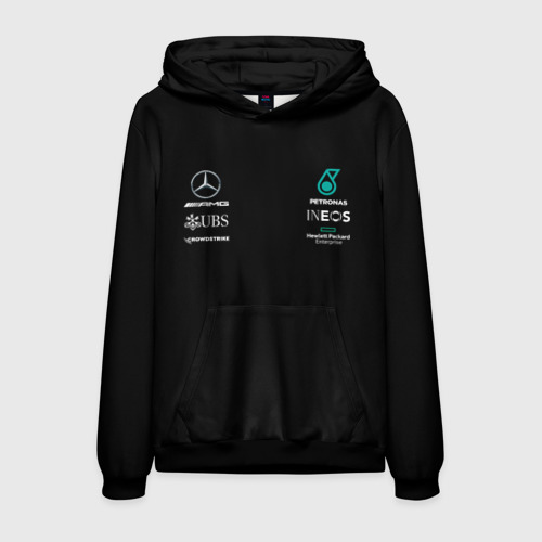 Мужская толстовка 3D Mercedes F1, цвет черный