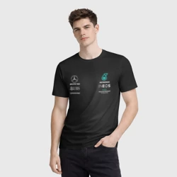 Мужская футболка 3D Mercedes F1 - фото 2