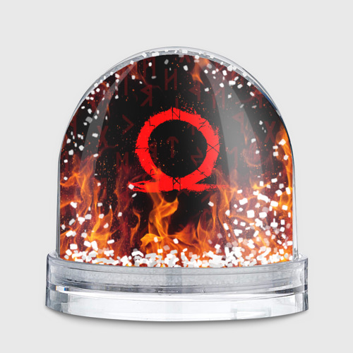 Игрушка Снежный шар God of war Рагнарёк, Кратос в огне - фото 2