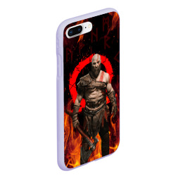 Чехол для iPhone 7Plus/8 Plus матовый God of war Рагнарёк, Кратос в огне - фото 2