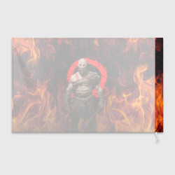Флаг 3D God of war Рагнарёк, Кратос в огне - фото 2