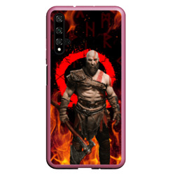 Чехол для Honor 20 God of war Рагнарёк, Кратос в огне