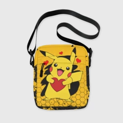 Сумка через плечо 3D Покемоны, Пикачу держит сердце
