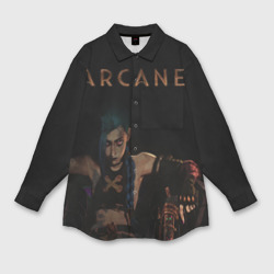 Женская рубашка oversize 3D Arcane :: Джинкс/Паудэр