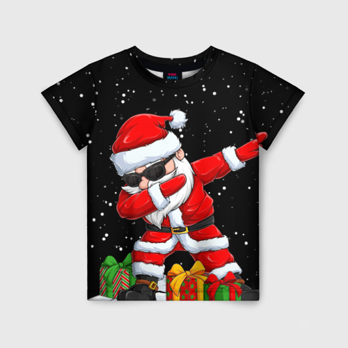Детская футболка 3D Santa, dab, цвет 3D печать