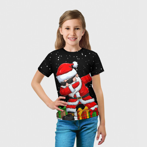 Детская футболка 3D Santa, dab, цвет 3D печать - фото 5