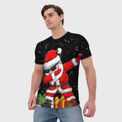 Мужская футболка 3D Santa, dab - фото 2