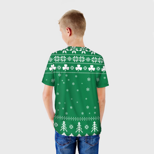 Детская футболка 3D Бостон Селтикс, Boston Celtics новогодний, цвет 3D печать - фото 4