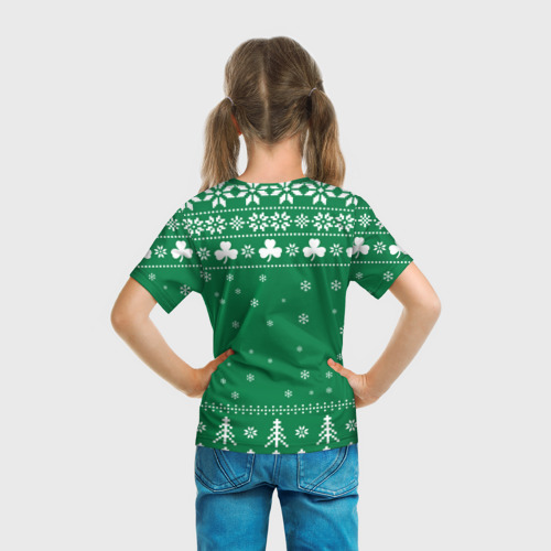 Детская футболка 3D Бостон Селтикс, Boston Celtics новогодний, цвет 3D печать - фото 6