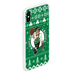 Чехол для iPhone XS Max матовый Бостон Селтикс, Boston Celtics новогодний - фото 2