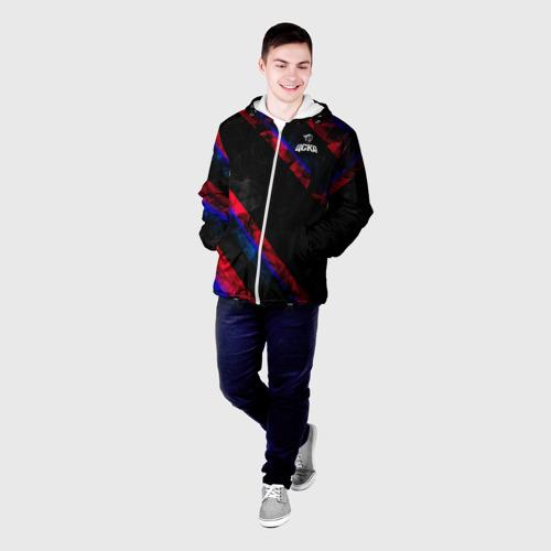 Мужская куртка 3D с принтом ЦСКА Dark Theme, фото на моделе #1