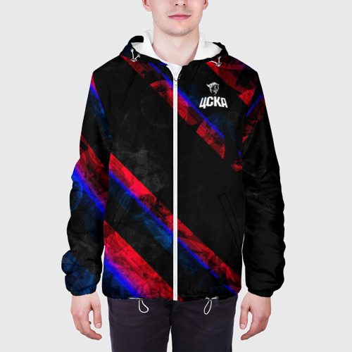 Мужская куртка 3D с принтом ЦСКА Dark Theme, вид сбоку #3