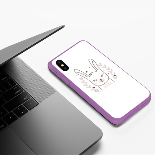 Чехол для iPhone XS Max матовый с принтом Умиротворенный зайка, фото #5