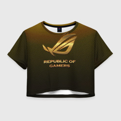 Женская футболка Crop-top 3D Republic of gamers, ROG Gaming