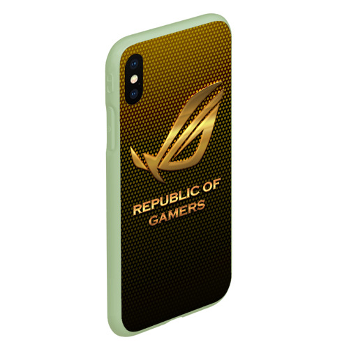 Чехол для iPhone XS Max матовый Republic of gamers, ROG Gaming, цвет салатовый - фото 3