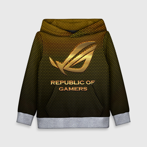 Детская толстовка 3D Republic of gamers, ROG Gaming, цвет меланж