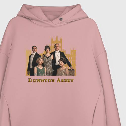 Женское худи Oversize хлопок Downton Abbey Аббатство Даунтон, цвет пыльно-розовый - фото 3