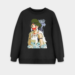 Женский свитшот oversize без начеса хлопок Angry princess