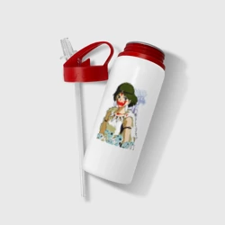 Бутылка для воды с трубочкой Angry princess - фото 2