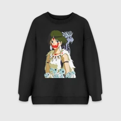 Женский свитшот oversize без начеса хлопок Angry princess