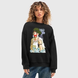 Женский свитшот oversize без начеса хлопок Angry princess - фото 2