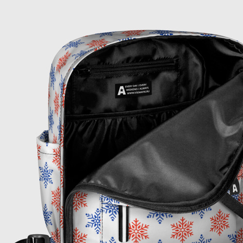 Женский рюкзак 3D с принтом Снежинки паттерн/snowflakes pattern, фото #5