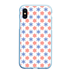 Чехол для iPhone XS Max матовый Снежинки паттерн/snowflakes pattern