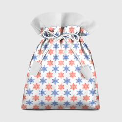 Подарочный 3D мешок Снежинки паттерн/snowflakes pattern