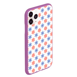 Чехол для iPhone 11 Pro Max матовый Снежинки паттерн/snowflakes pattern - фото 2