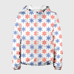 Женская куртка 3D Снежинки паттерн/snowflakes pattern