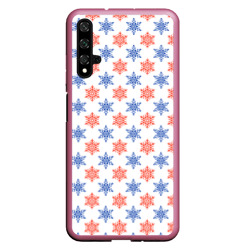 Чехол для Honor 20 Снежинки паттерн/snowflakes pattern