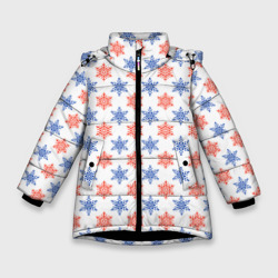Зимняя куртка для девочек 3D Снежинки паттерн/snowflakes pattern