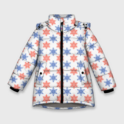 Зимняя куртка для девочек 3D Снежинки паттерн/snowflakes pattern