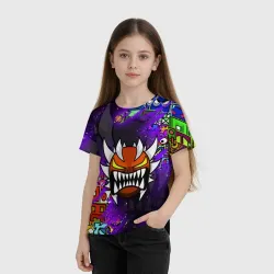 Детская футболка 3D Geometry Dash demon skin геометри Даш демон скин - фото 2