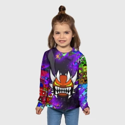 Детский лонгслив 3D Geometry Dash demon skin геометри Даш демон скин - фото 2