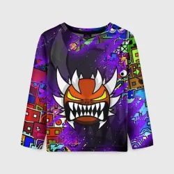 Детский лонгслив 3D Geometry Dash demon skin геометри Даш демон скин
