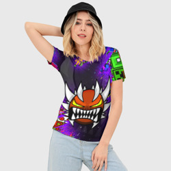 Женская футболка 3D Slim Geometry Dash demon skin геометри Даш демон скин - фото 2
