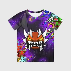 Детская футболка 3D Geometry Dash demon skin геометри Даш демон скин