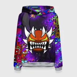 Женская толстовка 3D Geometry Dash demon skin геометри Даш демон скин