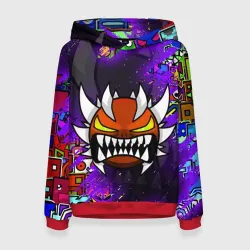 Женская толстовка 3D Geometry Dash demon skin геометри Даш демон скин