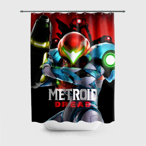 Штора 3D для ванной Metroid Dread