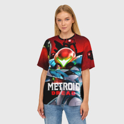 Женская футболка oversize 3D Metroid Dread - фото 2