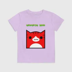 Детская футболка хлопок Geometry Dash cat skin/ геометри Даш кот скин