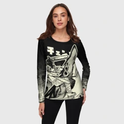 Женский лонгслив 3D Человек-бензопила и Демон-акула - фото 2