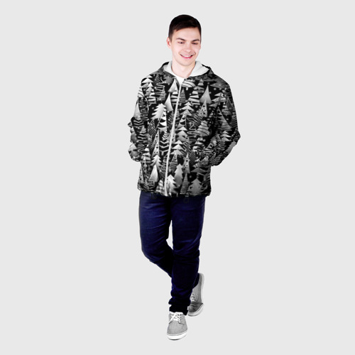 Мужская куртка 3D Лес абстрактных ёлок - фото 3